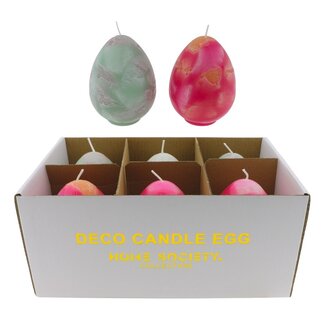 Home Society Deco Kaars Marble Egg L Ass. 2