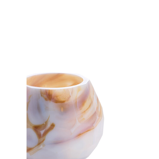 Light & Living Theelicht Ø10x9 cm ELIZA glas wit geel