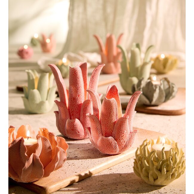 Light & Living Theelichthouder Ø13x7 cm KOZANI porselein mint groen