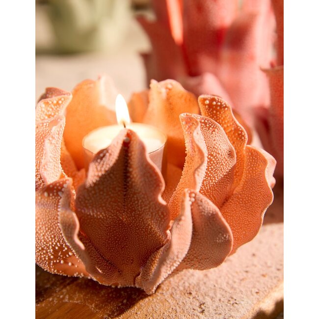 Light & Living Theelichthouder Ø13x7 cm KOZANI porselein perzik