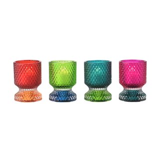 Jacquard kandelaar / waxinelichthouder – assorti van 4 kleuren