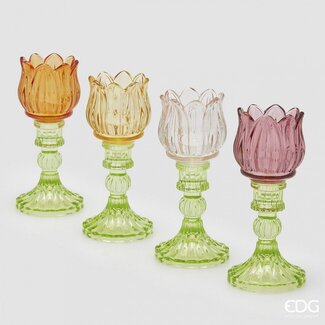 EDG Tulip Candle Holder Spring 4 ass. H17,5 x Ø8 cm