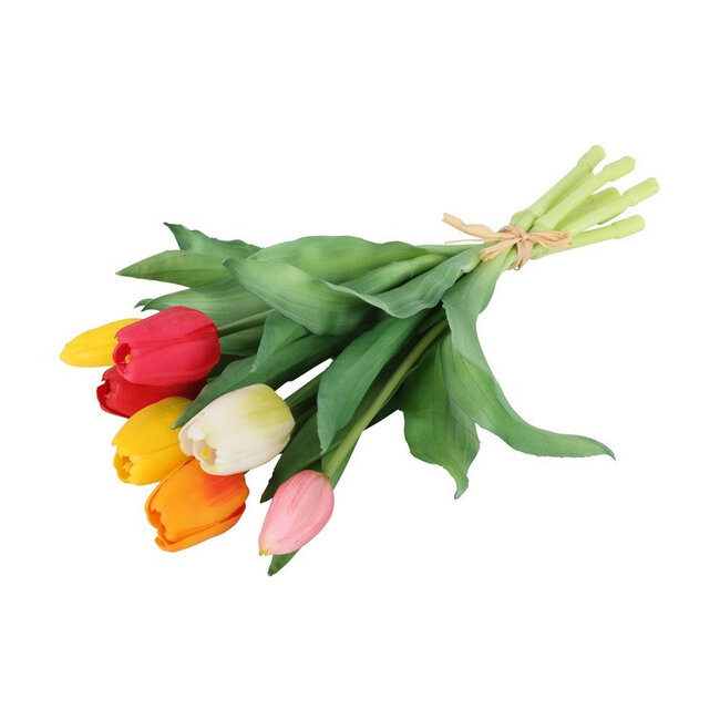 Tulpen boeket gemengde kleuren 7 stuks 28 cm