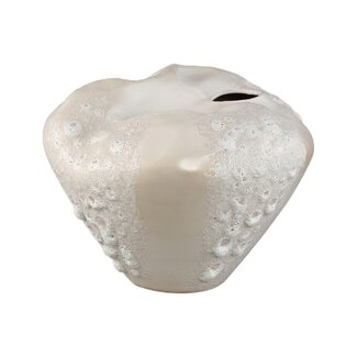 PTMD Dangelo Cream ceramic irregular vase L