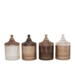 Bicolore natural brown mix jars ass 11x17cm