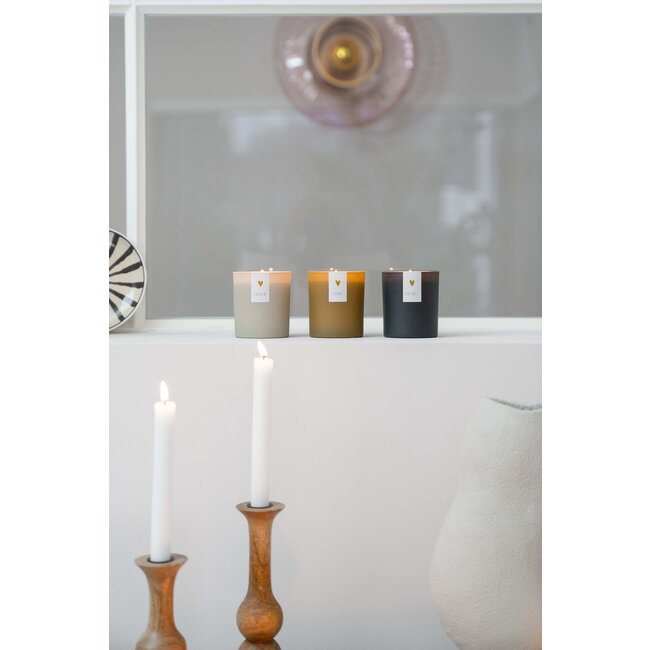 Zusss Geurkaars in doosje bamboe hartje oker Love