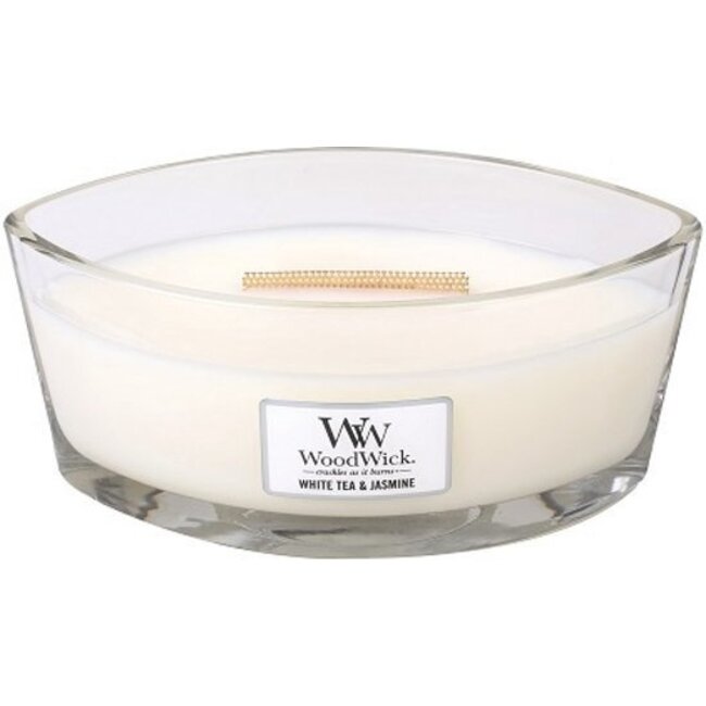 Woodwick White Tea & Jasmine Ellipse WoodWick© HearthWick Flame© 50h
