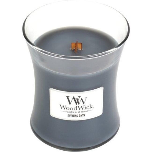 Woodwick Evening Onyx Medium Candle WoodWick© 60h.