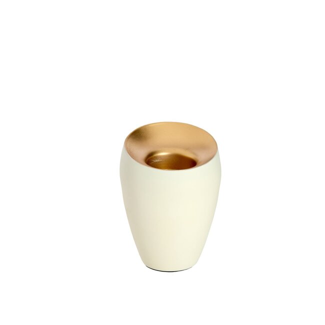 Light & Living Theelicht Ø9x9 cm VEROLI mat crème+goud