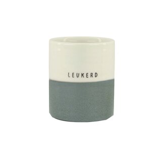 Zusss Geurkaars reactive glaze leukerd L wit/grijsblauw