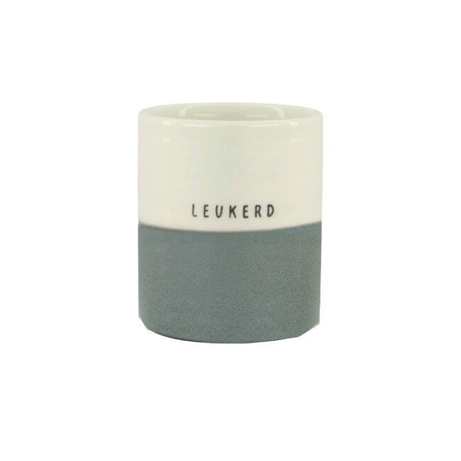 Zusss Geurkaars reactive glaze leukerd L wit/grijsblauw