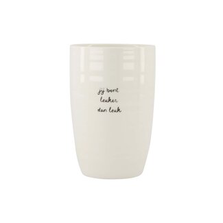 Zusss Mok L leuker dan leuk wit/zwart
