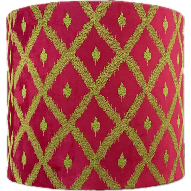Colmore Kap Cilinder 25x25x20cm Fuchsia Light Green Velvet