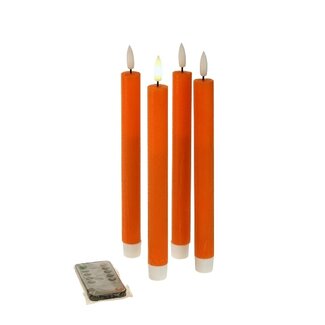 Set van 4 LED Dinerkaarsen Orange met afstandsbediening Set van 4 LED Dinerkaarsen Orange met afstandsbediening