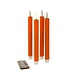 Set van 4 LED Dinerkaarsen Orange met afstandsbediening