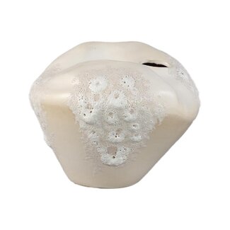 PTMD Dangelo Cream ceramic irregular vase S