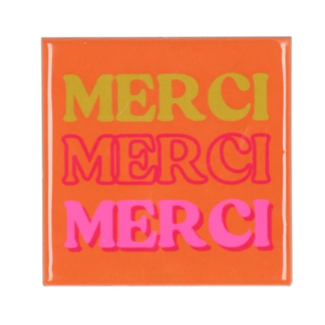 Tegeltje Merci Orange 10x10x1cm