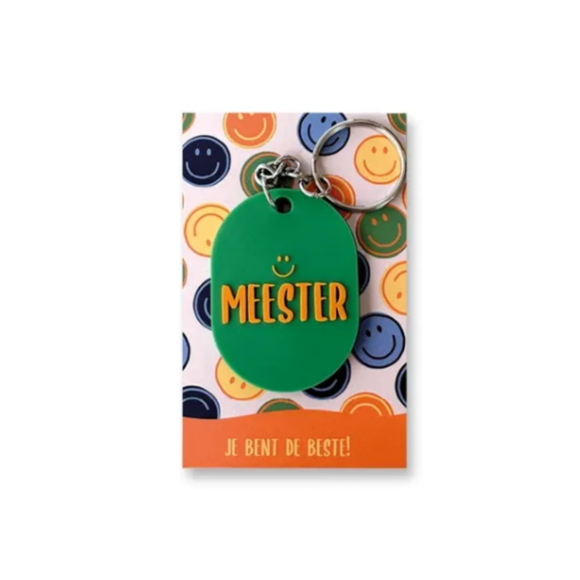 Sleutelhanger ovaal 50x36mm - Meester