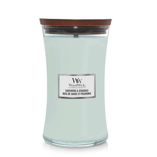 Woodwick Sagewood & Seagrass Large Candle WoodWick© 130h.