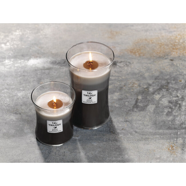 Woodwick Trilogy Warm Woods Medium Candle WoodWick© 60h.