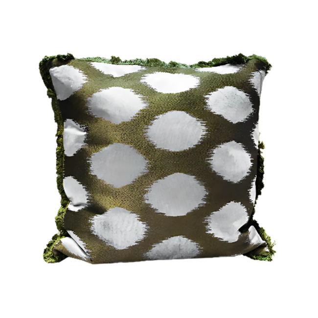 Colmore Kussen circles grey/green velvet VI/CO 50x50