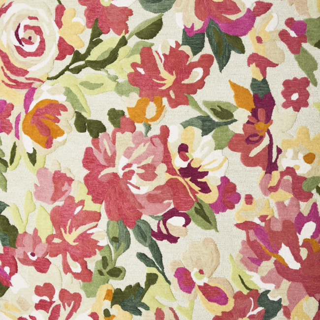 Colmore Vloerkleed ovaal tufted w/flowers oval natural/pink wool 160x230