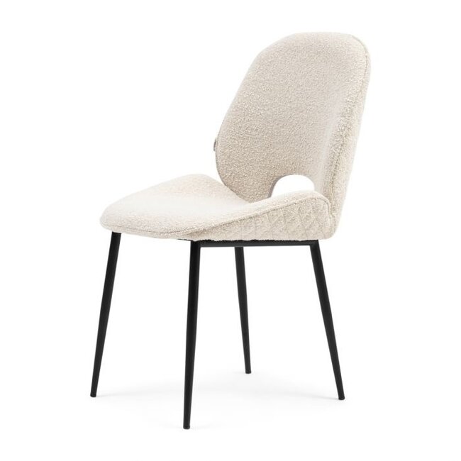 Riviera Maison Mr. Beekman Dining Chair, bouclé, white sand