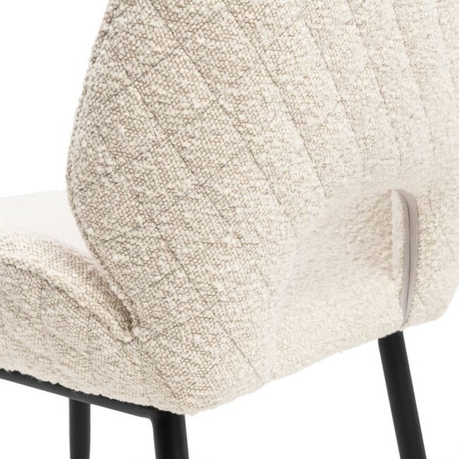 Riviera Maison Mr. Beekman Dining Chair, bouclé, white sand