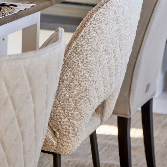 Riviera Maison Mr. Beekman Dining Chair, bouclé, white sand