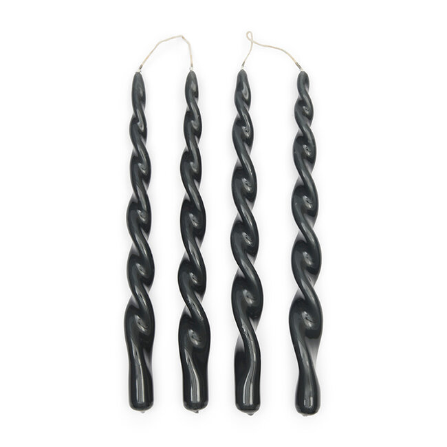 Riviera Maison Dinerkaars Twisted, Donkergrijs, 4 Stuks