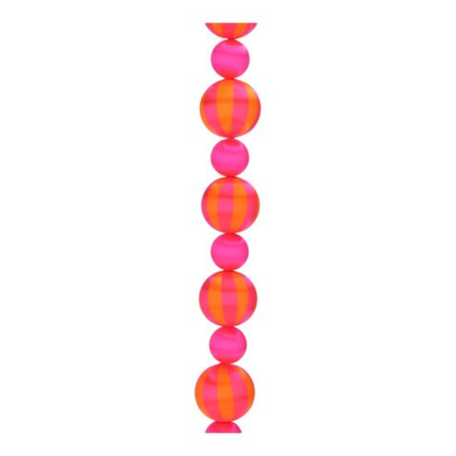 Glanzende Kerstslinger Pink/Orange – 180 cm