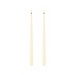 Deluxe Homeart Cream LED Shiny Dinner Candle Ø2,2x28 cm 2 pcs.