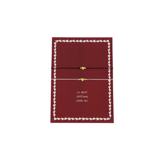 Zusss Ansichtkaart vriendschapsarmbandjes rood/zwart/goud