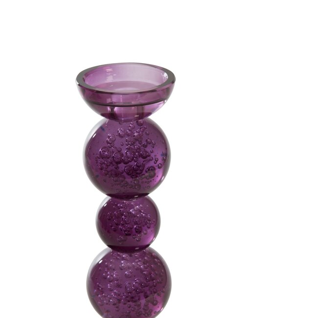 Light & Living Kaarsenhouder Ø9,5x34 cm ITINGA glas bubbel Paars