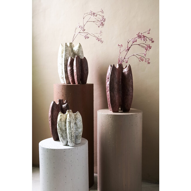 PTMD Shareece Cream ceramic shaped vase middle