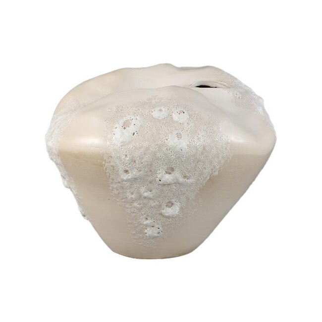 PTMD Dangelo Cream ceramic irregular vase M
