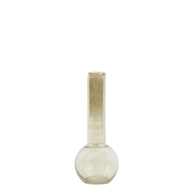 Light & Living Vaas Ø10x25cm DAPOLI glas steenslag amber