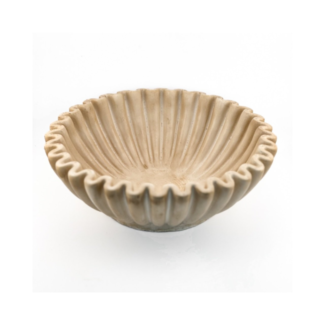 Aardewerk tray ribbel beige