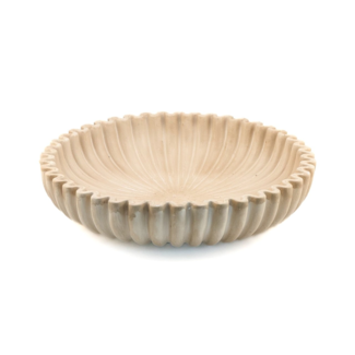 Aardewerk tray ribbel beige 30x30x7cm