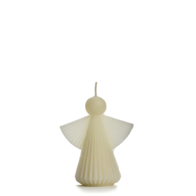 Grooved Angel kaars  S off white
