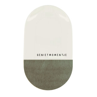 Zusss Serveerschaal genietmomentje wit/donkergroen