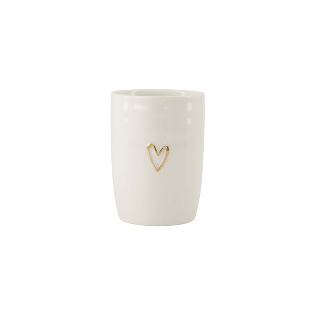 Zusss Koffiemok open hartje wit/goud
