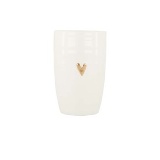 Zusss Mok L hartje wit/goud