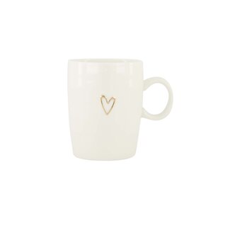 Zusss Theemok lijn hartje wit/goud