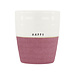 Zusss Koffiemok happy wit/burgundy