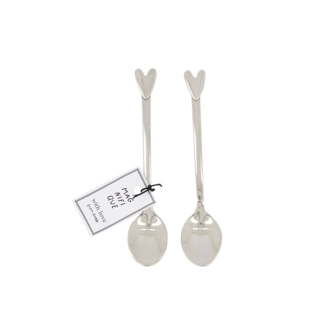 Zusss Set van 2 lepeltjes hartje zilver