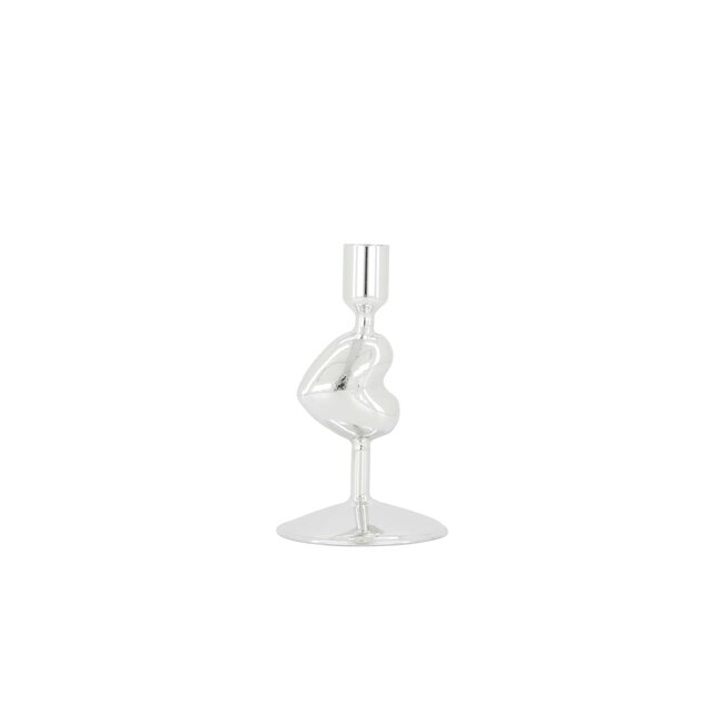 Zusss Kandelaar glas hartje zilver