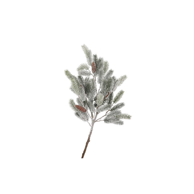Silk Pine with Cone and Snow 102 cm