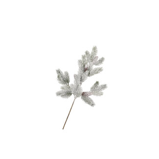 Silk Pine with Cone and snow 64 cm