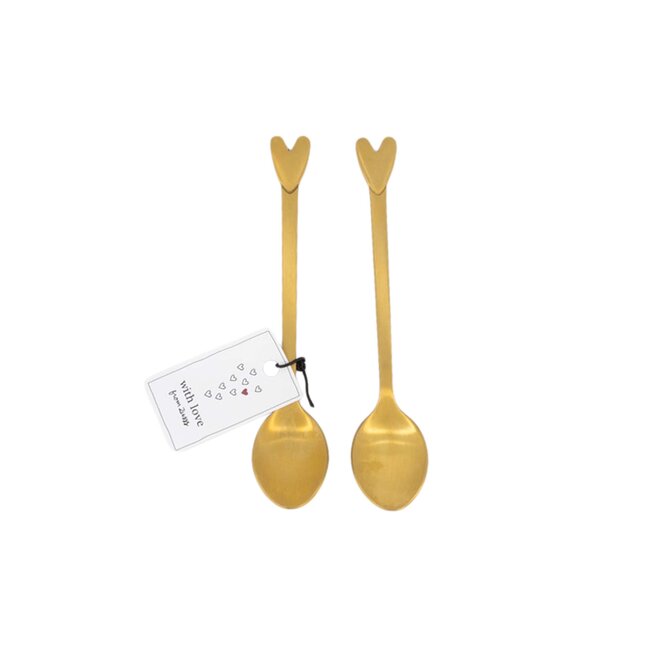 Zusss Set van 2 lepeltjes hartje goud